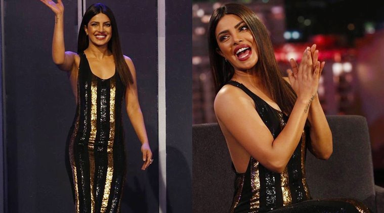Priyanka Chopra is a sheer delight in black and gold at Jimmy Kimmel Live |  Fashion News - The Indian Express