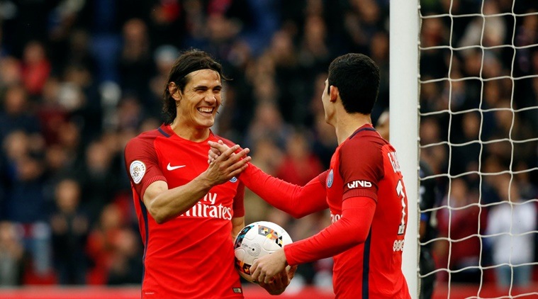 psg, ligue 1, edinson cavani, cavani, paris st germain, psg ligue 1, ligue table, monaco, football news, sports news, indian express