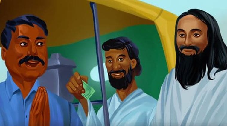 Sri sri ravi shankar, guru ravi shankar, the art of living, meditation, satsang, ravi shankar Facebook, auto driver in delhi, viral video, trending video, latest, New Delhi, indian express, indian express news