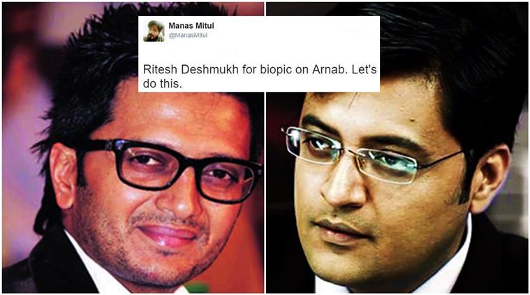 Do Riteish Deshmukh and Arnab Goswami look similar? Twitterati gives a  thumbs up | Trending News,The Indian Express