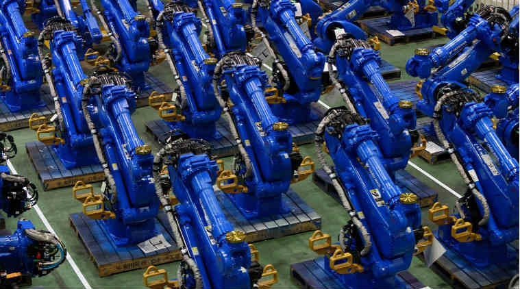 Robot revolutions, Increased automation, slower growth in labour force, industrial robotics machinery,  early robot adopters, 