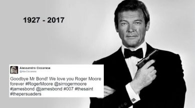 roger moore, roger moore dies, roger moore dead, roger moore dies twitter reactions, roger moore james bond, james bond, indian express, indian express news