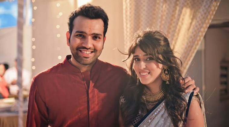 Image result for rohit sharma with his wife