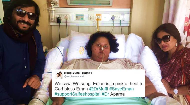 Eman, Eman ehmed, Eman treatment, Mumbai, Mumbai hospital, Roop Rathod, Roop Kumar Rathod, Sonali Rathod, Surgery, COUPLE SINGING, meet Eman, VISITED Eman, Trendind Video, Facebook, Kartyk Venkatraman, latest video, Eman FB, INDIAN EXPRESS, INDIAN EXPRESS NEW