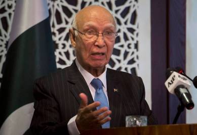 sartaj aziz, pakstan foreign minster, indian express