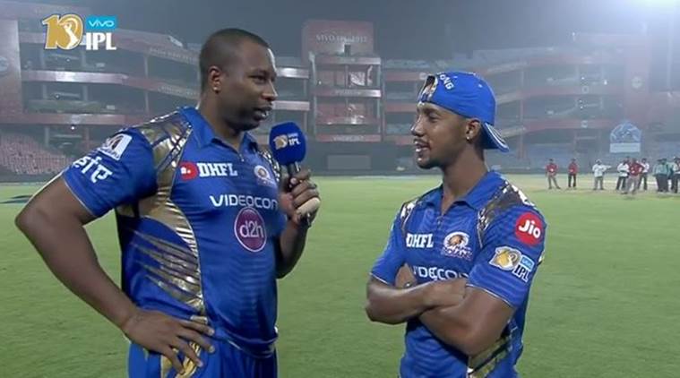Kieron Pollard, Pollard, Lendl Simmons, Simmons, Jos Buttler, Buttler, Mumbai Indians, Delhi Daredevils, DD vs MI, cricket news, sports stories, Indian Express