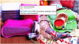 sindoor, sanitary pad, GST taxes, tax bracket for sanitary pad, sanitary pad 12 per cent taxes, sanitary pad or sindoor twitter, twitter reactions, trending, viral, indian express, indian express news