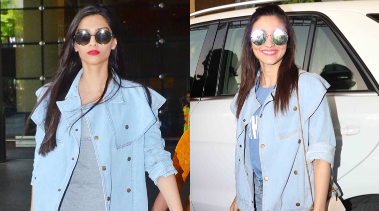 Alia Bhatt and Sonam Kapoor were seen twinning in the same Rheson denim ...