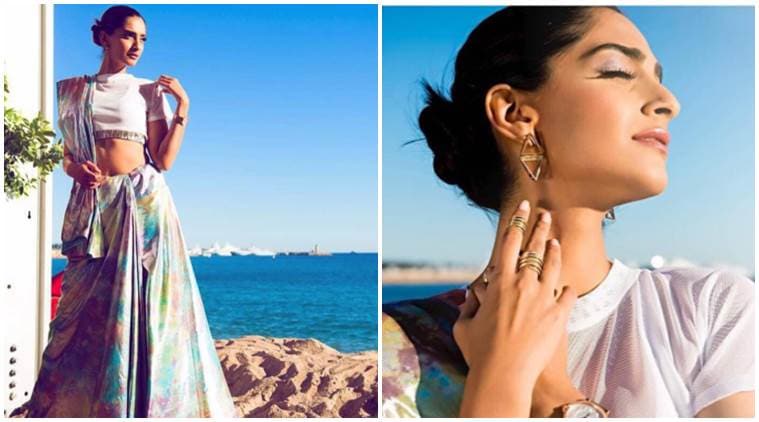 Sonam Kapoor, Cannes 2017, Cannes 2017 sonam kapoor look, Sonam Kapoor cannes saari