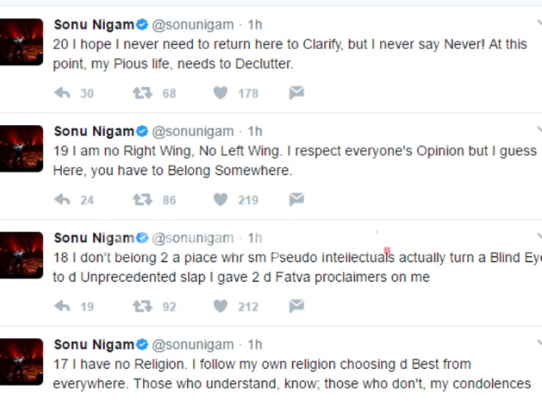 sonu nigam, sinu nigam twitter, sonu nigam tweets