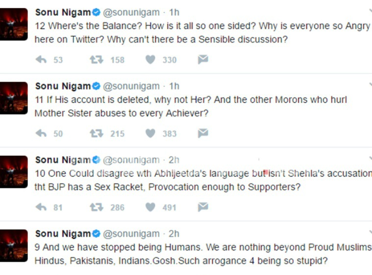sonu nigam, sinu nigam twitter, sonu nigam tweets
