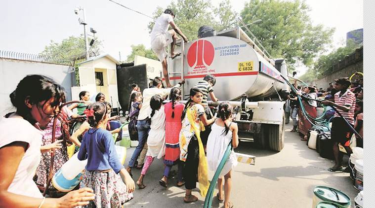 Delhi, Delhi Water Crisis, Delhi Water Shortage, Water Crisis Delhi, Manish Sisodia, Sisodia, Indian Express, Indian Express News