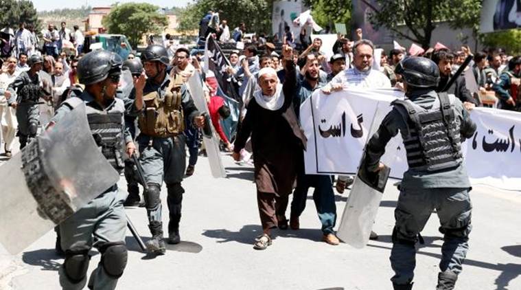 Protesters, angry at Kabul bomb blast, clash with police at anti ...