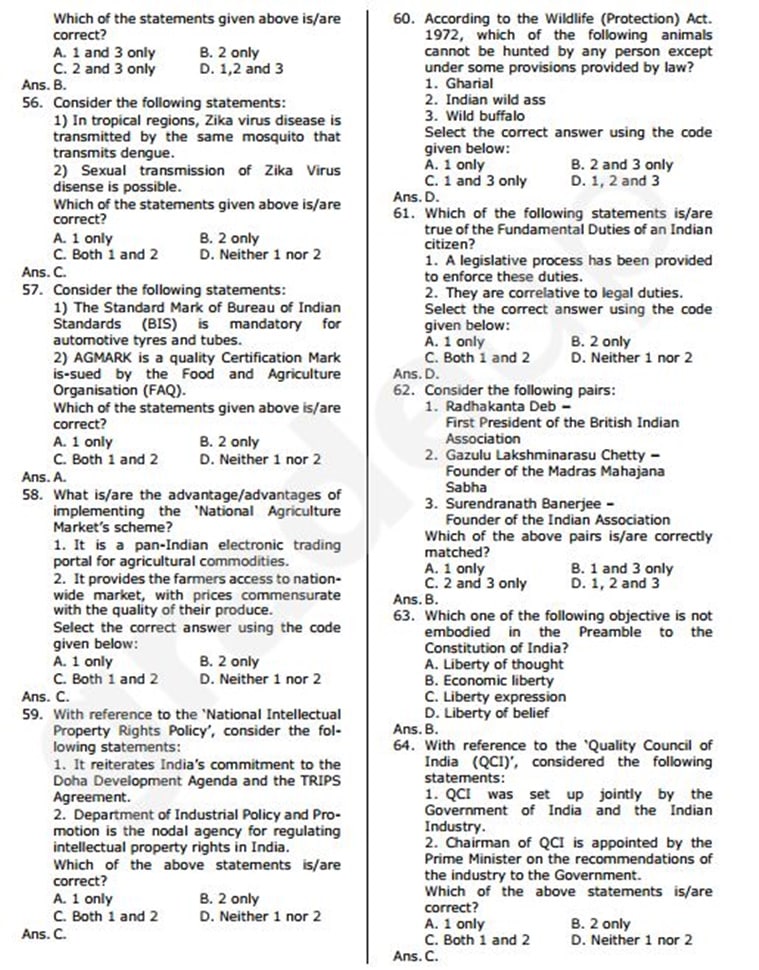 UPSC Civil Service Prelims 2017 Unofficial Answer Keys | Education News ...