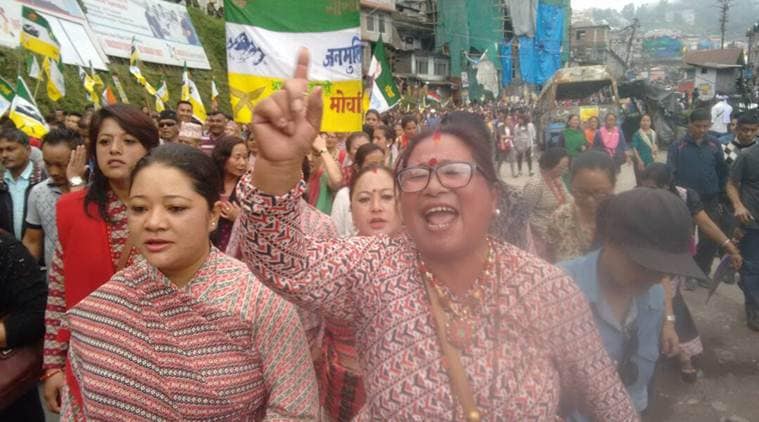 Darjeeling Shutdown, Darjeeling Bandh, Darjeeling Protest March, Bimal Gurung, GJM, Gorkha Janmurti Morcha, Darjeeling Gorkha Protest, India News, Indian Express, Indian Express News