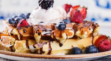 waffles, best waffle places, best waffle places in the city, best waffle restaurants in delhi, stop my starvation delhi, stop my starvation new delhi, stop my starvation new delhi first anniversary offers, indian express, indian express news