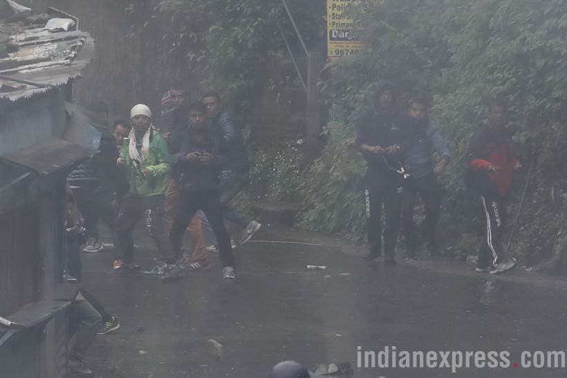Darjeeling violence, Darjeeling agitation, Darjeeling Gorkhaland demand, GJM, Gorkhaland, GJM supporters versus police, Bimal Gurung