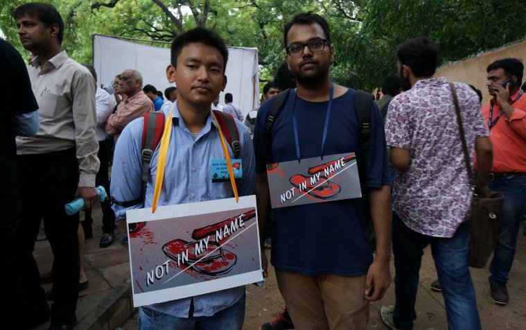 not in my name delhi, protest, students
