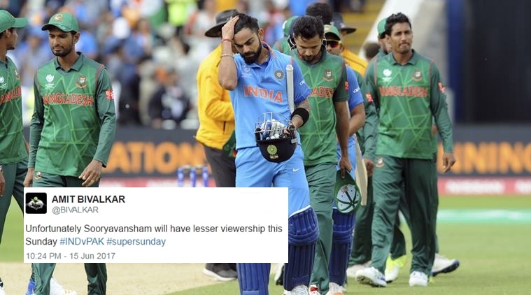 ICC champions trophy, india vs pakistan, sunday finals, twitter reaction, indian express, indian express news