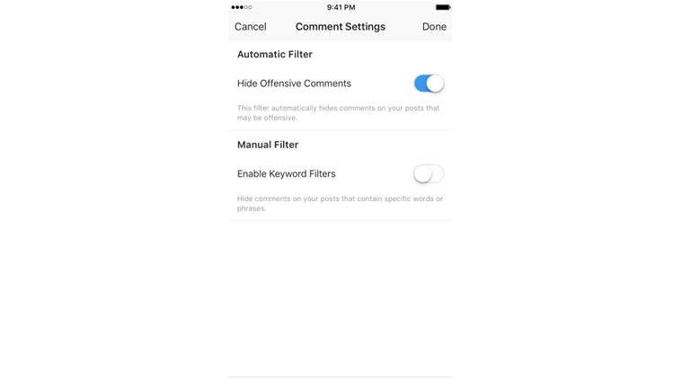 Filter Inappropriate Comment Instagram’s new tool uses machine learning to filter offensive comments ...