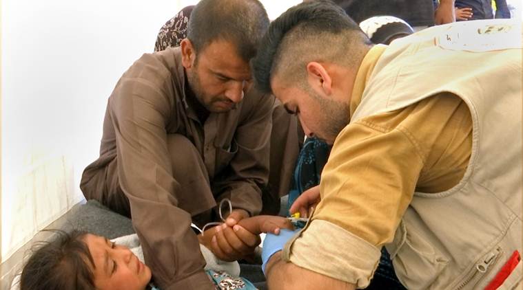 Mosul, Syria, Iraq, Mosul displaced camp, Mosul camp food poisoning, world news, indian express news