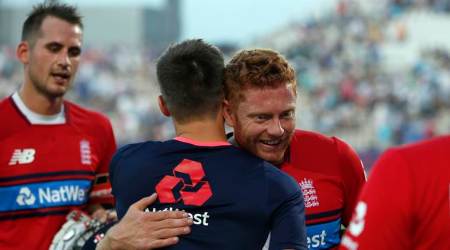 Britain Cricket - England v South Africa - First International T20 - Ageas Bowl - June 21, 2017 England's Jonny Bairstow celebrates after the match Action Images via Reuters / Paul Childs Livepic