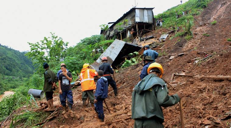 Meghalaya, landslide, Meghalaya landslide, Umiam Landslide, Meghalaya mishap, Meghalaya rain, India news, Indian express news
