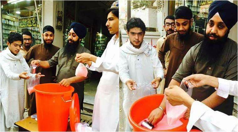 These pictures of Sikh men serving rooh afza milk to 