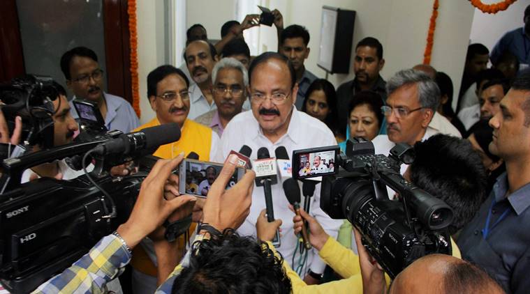 Doordarshan M Venkaiah Naidu, M Venkaiah Naidu Dehradun, Trivendra Singh Rawat, Naidu All India Radio, Indian express, india news, 
