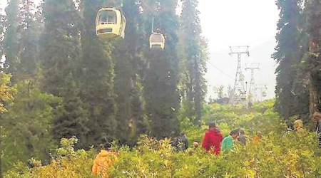 ropeway, technical snag in ropeway, cable car, trial run, mock drill, accident, 2 killed in ropeway accident, jk news, jammu news, indian express