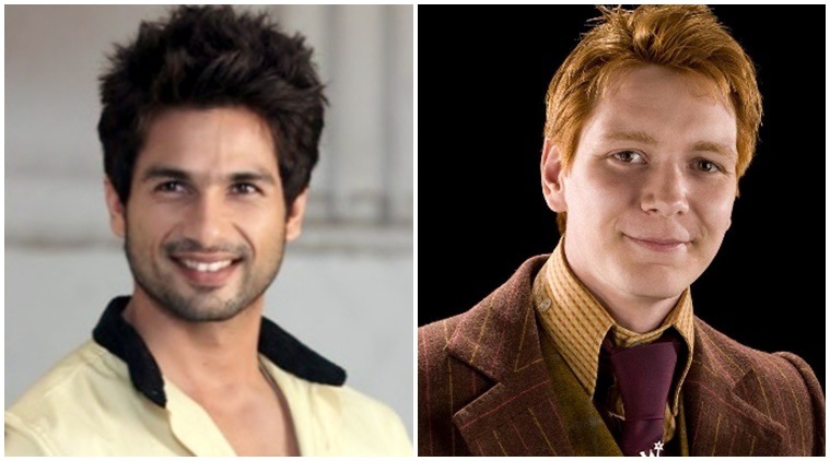shahid kapoor, fred weasley, george weasely, weasley brothers bollywood, harry potter bollywood