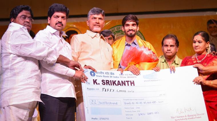 Kidambi Srikanth Awarded Rs 50 Lakh By Andhra Pradesh Chief Minister ...