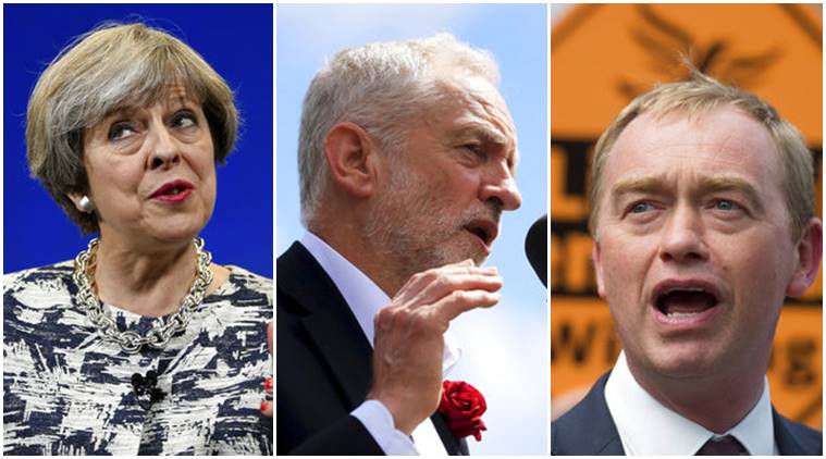 UK General Election, UK Election, Theresa May, Jeremy Corbyn, Tim Farron