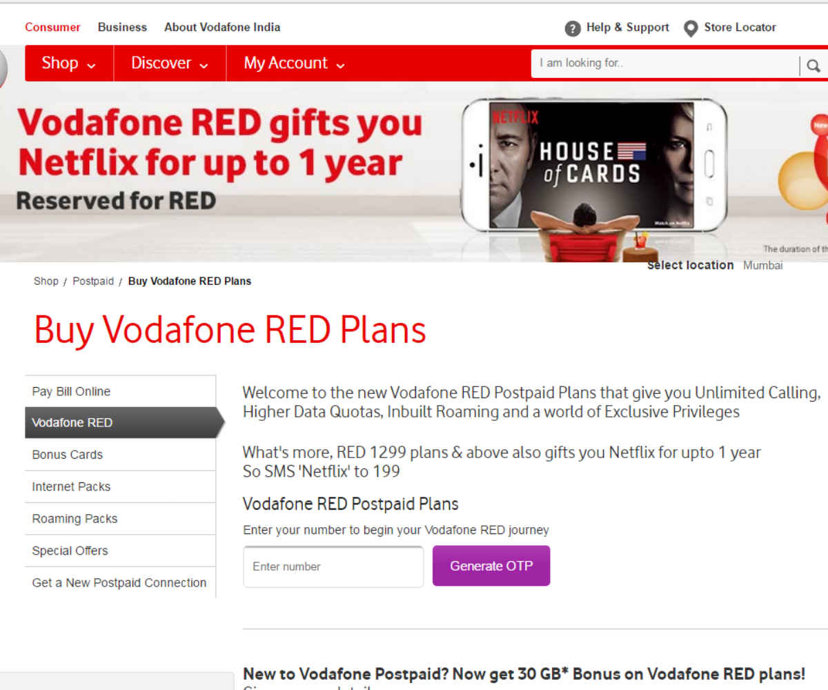 Netflix, Vodafone Red, free Netflix subscription, Vodafone Red plans, Netflix Dolby Atmos streaming