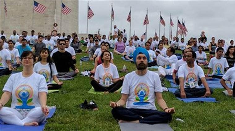 International Yoga Day, US International Yoga Day, United States International Yoga Day, International Yoga Day US, International Yoga Day United States, US Yoga Day, Yoga Day, World News, Latest World News, Indian Express, Indian Express News