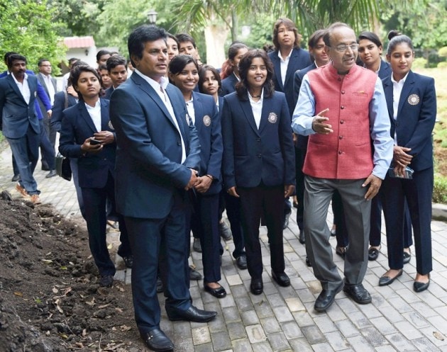 ICC Women's World Cup 2017, Mithali Raj, Indian women's cricket team, Harmanpreet Kaur, Jhulan Goswami, Vijay Goel, sports photos, cricket photos, Indian Express