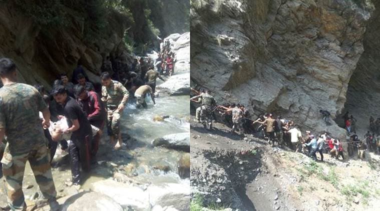 amarnath, amarnath yatra, amarnath yatra accident, amarnath accident, pilgrim accident, J&K accident, bus accident amarnath, indian express news, india news