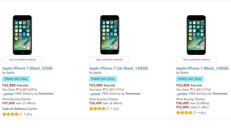 Amazon Prime Day deals: Apple iPhone 7 at Rs 42,999, iPhone 6s at Rs ...