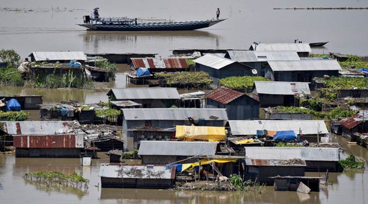 Assam flood, assam floods death toll, assam heavy rain, Sarbananda Sonowal, Assam flood reports, Assam Majuli protest, protest against Keshab Mahanta, india news, indian express news