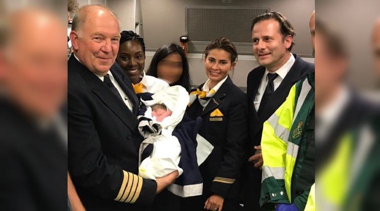 baby born on flight, inflight baby born, in flight child birth, baby born mid air, lufthansa airlines, lufthansa baby b orn inflight, world news, odd news, weird news, indian express