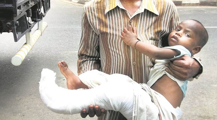 chandigarh, hit and run, 3 yr old child injured, chandigarh police, fir, attawa village, indian express