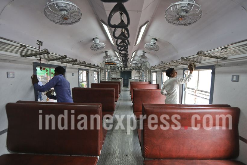 solar trains, solar-powered trains, solar-powered DEMU trains, DEMU trains, indian railways, Suresh prabhu, Northen Railway, Indian railway, Indian Express picture gallery, picture gallery,
