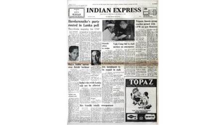 Forty Years Ago, Forty Years Ago indian express, July 24 1977, Sirimavo Bandaranaike, Sri Lanka, latest news