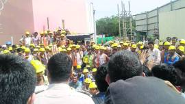 Gurgaon, DLF Camellias, Gurgaon DLF, DLF Camellias construction, workers, DLF workers, latest news, indian express