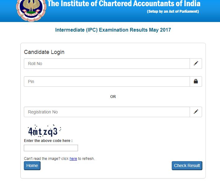 ICAI IPCC results 2017 date and time Results declared before 6 pm at