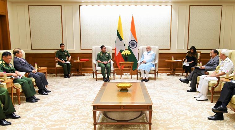  PM Narendra Modi, Modi-Myanmar, India Act East policy, India-Myanmar relations, Aung Hliang, modi-hliang, india news, indian express
