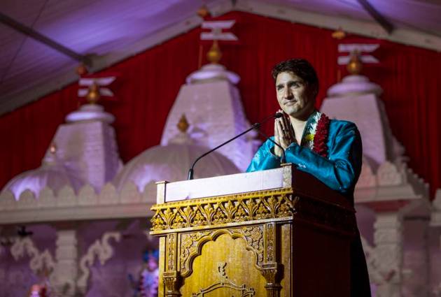 Justin Trudeau, canada prime minister, Justin Trudeau hindu temple, Shri Swaminarayan Mandir, trudeau hindu temple, indian express news,