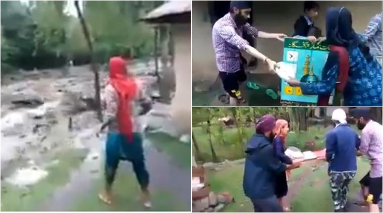 kashmir, communal harmony, religious harmony, kashmir floods, sikh help muslim, kashmir religious harmony, sikh men save mosque kashmir, viral videos, good news, india news, indian express