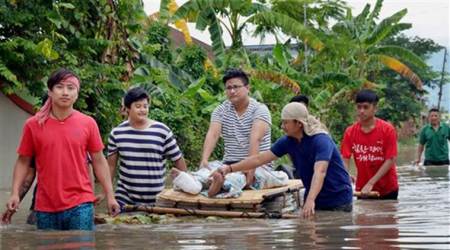 anipur, manipur flood, manipur rivers, flood manipur, manipur higher water level, india news, indian express news