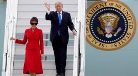 melania trump, donald trump, france, us president, trump france visit, united states, orly airport, paris, air force one, melania dresses, eiffel tower, trump paris tour, indian express